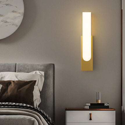 Kimphoria Modern Minimalist Marble Brass / Matte Black Wall Sconce