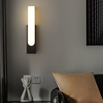 Kimphoria Modern Minimalist Marble Brass / Matte Black Wall Sconce