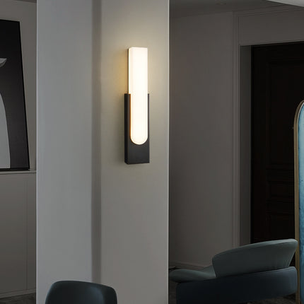Kimphoria Modern Minimalist Marble Brass / Matte Black Wall Sconce