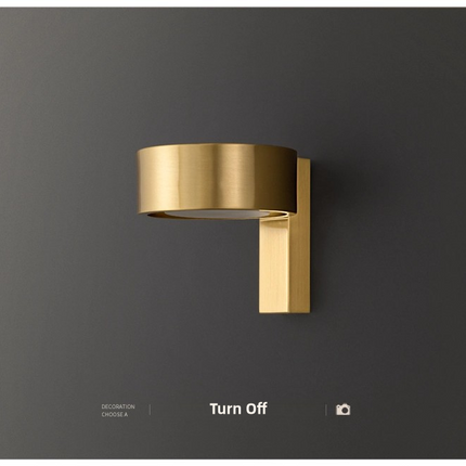 Kimphoria Modern Minimalist Dimmable Brass / Matte Black Wall Sconce