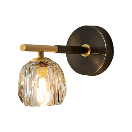 Kimphoria Modern Minimalist  Crystal Blacken Gold Wall Sconce
