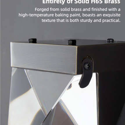 Kimphoria Modern Minimalist Crystal Brass / Blacken Gold Wall Sconce
