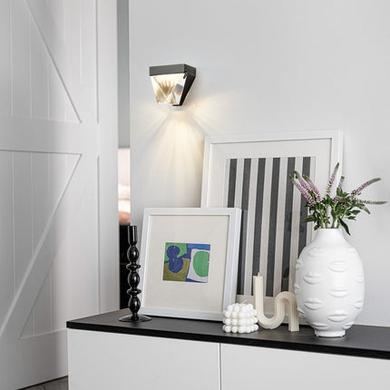 Kimphoria Modern Minimalist Crystal Brass / Blacken Gold Wall Sconce