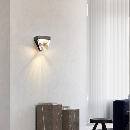 Kimphoria Modern Minimalist Crystal Brass / Blacken Gold Wall Sconce