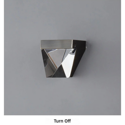 Kimphoria Modern Minimalist Crystal Brass / Blacken Gold Wall Sconce