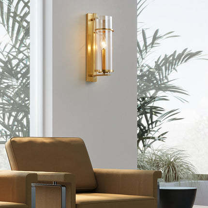 Kimphoria Modern Minimalist Brass / Blacken Gold Wall Sconce