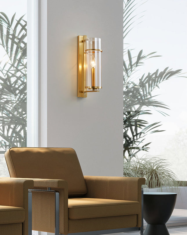 Kimphoria Modern Minimalist Brass / Blacken Gold Wall Sconce