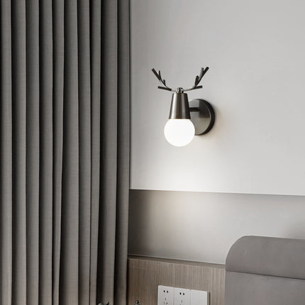 Kimphoria Modern Minimalist Antler Blacken Gold Wall Sconce