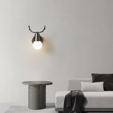 Kimphoria Modern Minimalist Antler Blacken Gold Wall Sconce