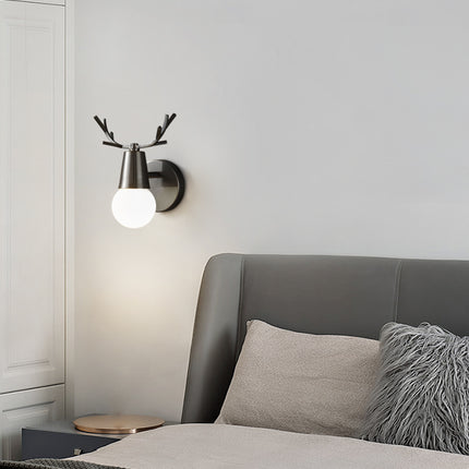 Kimphoria Modern Minimalist Antler Blacken Gold Wall Sconce