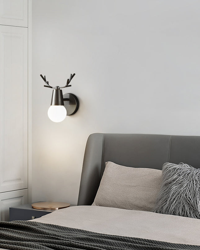 Kimphoria Modern Minimalist Antler Blacken Gold Wall Sconce