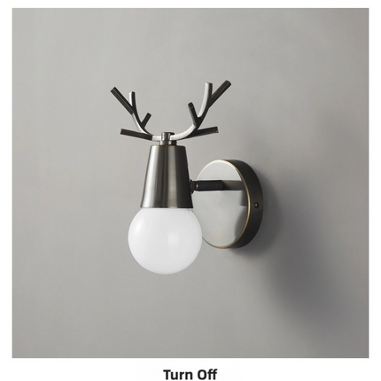 Kimphoria Modern Minimalist Antler Blacken Gold Wall Sconce