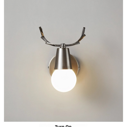 Kimphoria Modern Minimalist Antler Blacken Gold Wall Sconce