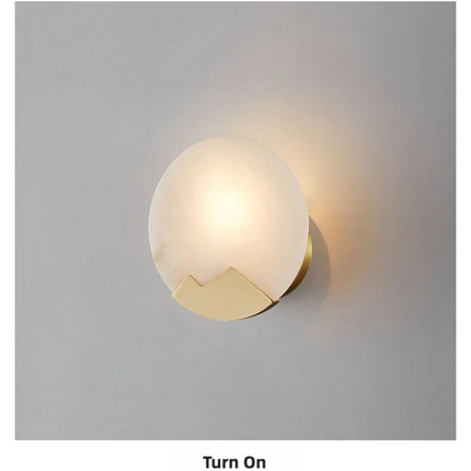 Kimphoria Modern Minimalist Marble Brass / Blacken Gold Wall Sconce