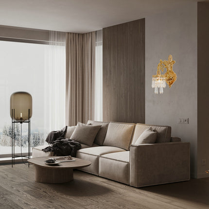 Kimphoria European Luxury Crystal Brass Wall Sconce