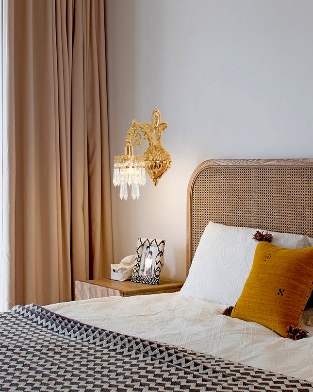 Kimphoria European Luxury Crystal Brass Wall Sconce