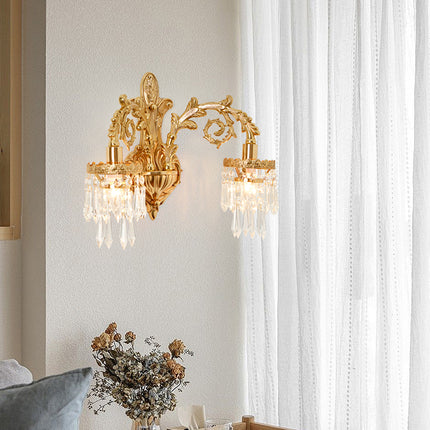 Kimphoria European Luxury Crystal Brass Wall Sconce