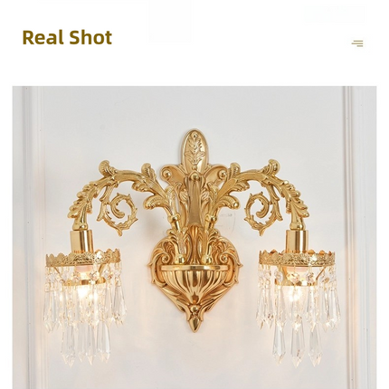 Kimphoria European Luxury Crystal Brass Wall Sconce
