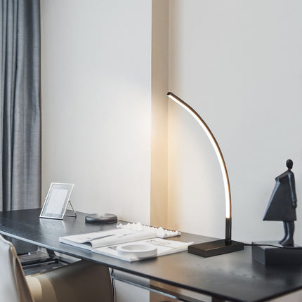 Kimphoria Modern Minimalist Brass / Blacken Gold Desk Lamp, 3 Color Dimmable