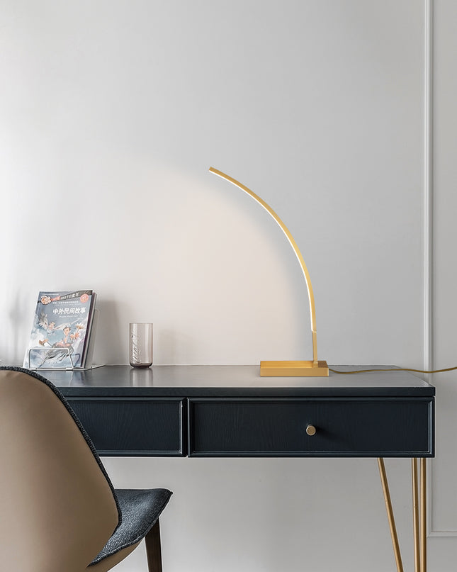 Kimphoria Modern Minimalist Brass / Blacken Gold Desk Lamp, 3 Color Dimmable
