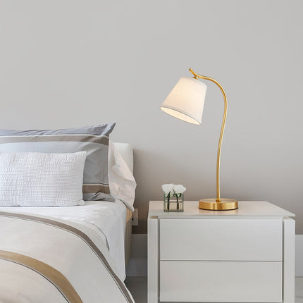 Kimphoria Modern Minimalist Fabric Brass / Blacken Gold Desk Lamp