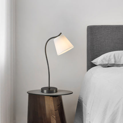 Kimphoria Modern Minimalist Fabric Brass / Blacken Gold Desk Lamp