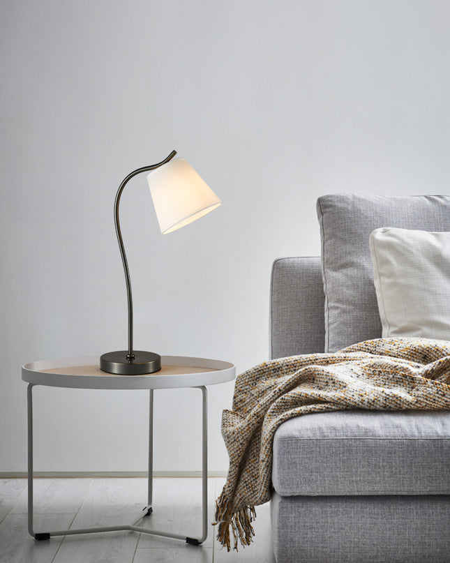 Kimphoria Modern Minimalist Fabric Brass / Blacken Gold Desk Lamp