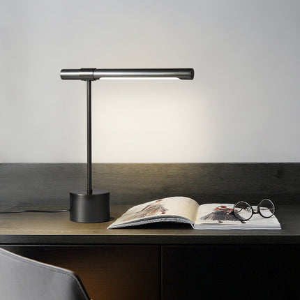 Kimphoria Modern Minimalist Brass / Blacken Gold Desk Lamp, Adjustable Head