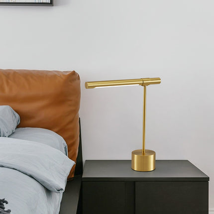 Kimphoria Modern Minimalist Brass / Blacken Gold Desk Lamp, Adjustable Head