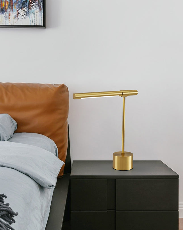 Kimphoria Modern Minimalist Brass / Blacken Gold Desk Lamp, Adjustable Head