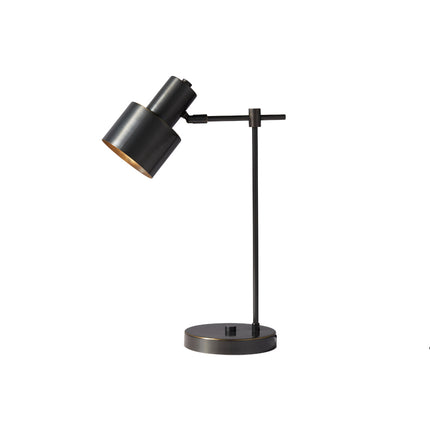 Kimphoria Modern Minimalist Brass / Blacken Gold Desk Lamp, Adjustable Head