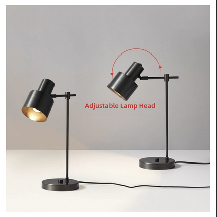 Kimphoria Modern Minimalist Brass / Blacken Gold Desk Lamp, Adjustable Head
